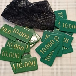 Sacchetto 20 Fiches Chips Gettoni in acrilico verde 10000- Dal Negro