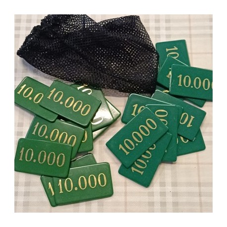 Sacchetto 20 Fiches Chips Gettoni in acrilico verde 10000- Dal Negro