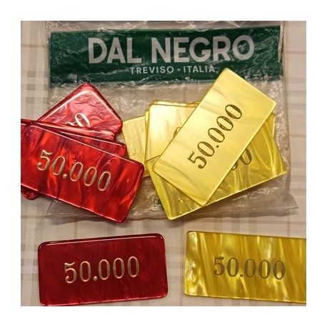 Sacchetto 13 Fiches Chips Gettoni in acrilico Madreperlato 2 colori - Dal Negro