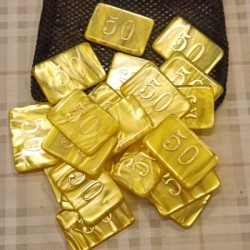Sacchetto 21 Fiches Chips Gettoni in acrilico Perlato Giallo 50 - Dal Negro