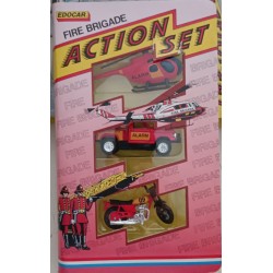 Fire Brigade - Vigili del Fuoco - tre veicoli 1/64 circa Action Set Edocar