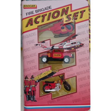 Fire Brigade - Vigili del Fuoco - tre veicoli 1/64 circa Action Set Edocar