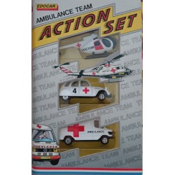 Ambulance Team - Ambulanza - tre veicoli 1/64 circa Action Set Edocar