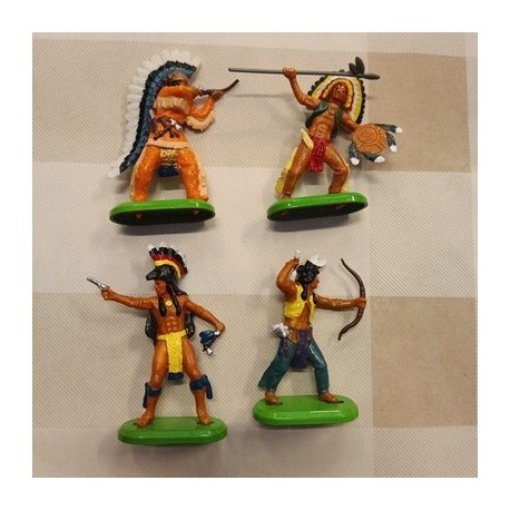 SOLDATINI BRITAINS DEETAIL 4 Indiani del West base tonda Made in Cina