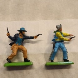 SOLDATINI BRITAINS DEETAIL lotto Due Cowboys 1971 base quadrata Made in England