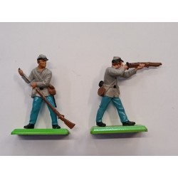 SOLDATINI BRITAINS DEETAIL 1971 DUE Fanti Sudisti ACW Confederati basi Metallo