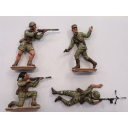 SOLDATINI 1/32 Quattro Fanti Italiani Nord Africa WW2