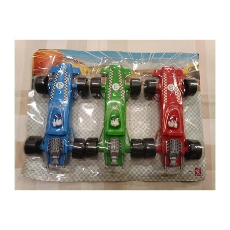 Giocattoli Vintage Made In Italy Marca PRB '70 Tre Auto F1 In Plastica 20 Cm. 