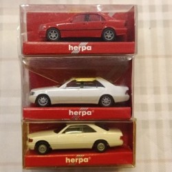 MERCEDES MB - lotto 3 mod. - 560 SEC + CKL Facelift + 600 SEL - 1/87 H0 - Herpa