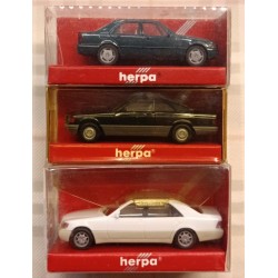 MERCEDES - MB 560 SEC - MB C220 - MB 600 SEL - lotto 3 mod. - 1/87 H0 - Herpa