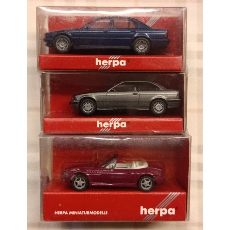 BMW - lotto 3 mod. - SERIES 7 - Z3 ROADSTER - 325i Coupe - 1/87 H0 - Herpa