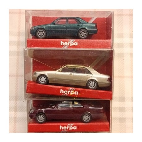 MERCEDES MB - lotto 3 mod. - S600 + CKL Fac. + 600 SEC - 1/87 H0 - Herpa