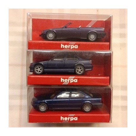 BMW - lotto 3 mod. - S7er - AC sch. - S3er Cabrio - 1/87 H0 - Herpa art.vv