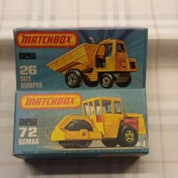 MATCHBOX 75 TWO models artt. 72 + 26 BOMAG and DUMPER - 1/64 vintage models