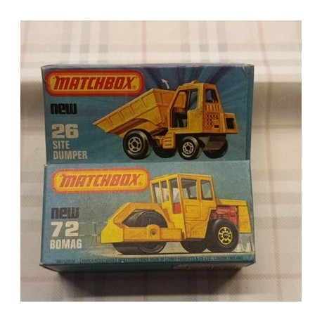 MATCHBOX 75 TWO models artt. 72 + 26 BOMAG and DUMPER - 1/64 vintage models