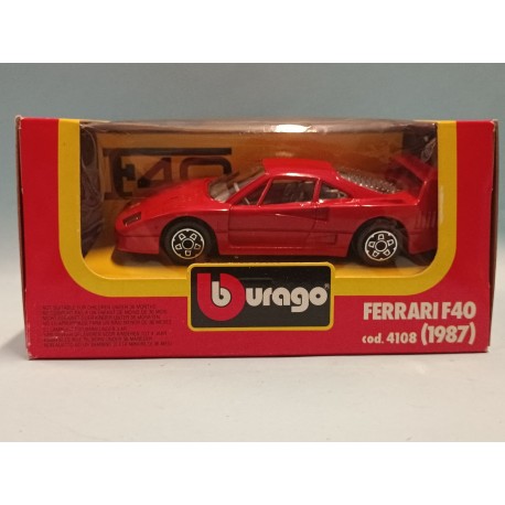 FERRARI F40 - RED- 1:43 Made in Italy Burago BBurago ref.4108 original '90