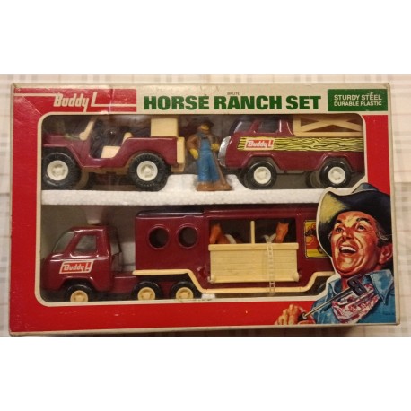 Horse Ranch Set 3 veicoli in acciaio ed accessori - '80 Buddy L Fattoria