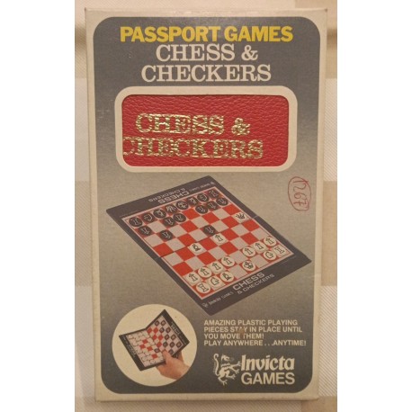 Scacchi e Dama- marca INVICTA '70 Scacchiera completa da viaggio Chess