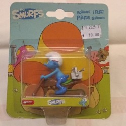 Puffo con Moto Smurfs SCHLÜMPFE Peyo Originali Nuovi Vintage Mondo