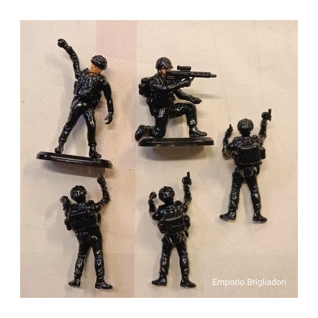 Britains Bundle CINQUE Soldati Inglesi SAS '90  1/32 Base in Metallo 1992