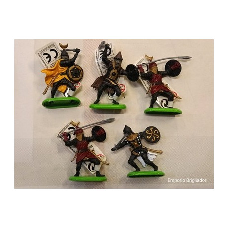 Britains Bundle 5 soldatini Saraceni  1/32 Base in Metallo ('90)