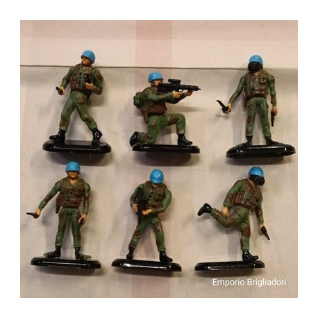 Britains Bundle SEI Soldati Inglesi Caschi Blu ONU 1/32 Base in Metallo 1992 A