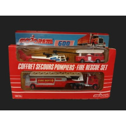 MAJORETTE COFFRET SECOURS POMPIERS FIRE RESCUE SET 600-960 vintage