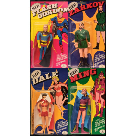Flash Gordon Flexi Ceppi Ratti Vintage - Lotto Completo 4 PERSONAGGI - Sigillati