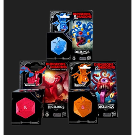 Dungeons & Dragons Dicelings Hasbro - Lotto 3 Figure d20 Trasformabili - NUOVI