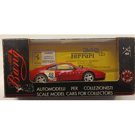 Bang 1/43 Ferrari 348 tb Challenge Red Rossa N.48 Nuova Scatola Made in Italy 80
