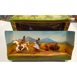 CROMOPLASTO WEST - Carro Indiani e Bisonte Vintage Anni 60/70 - NUOVO in Box
