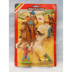 Vintage Britains Deetail Native Americans Wild West Blister Pack NOS Toy