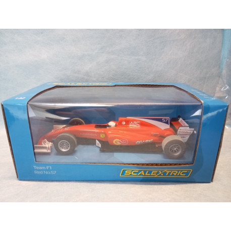 SCALEXTRIC C3958 TEAM F1 RED NO.57 MONOPOSTO SLOT CAR 1/32 SUPER RESISTANT MIB