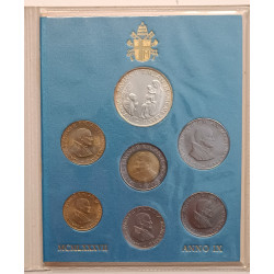 Vaticano Serie Divisionale 1987 Anno IX Giovanni Paolo II 7 Monete + Argento FdC