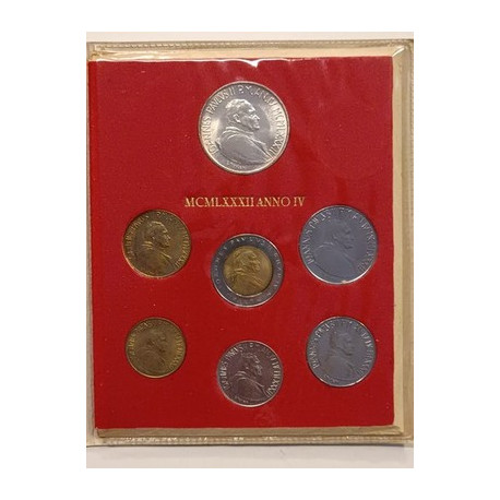 Vaticano Serie Divisionale 1982 Anno IV Giovanni Paolo II 7 Monete + Argento FdC