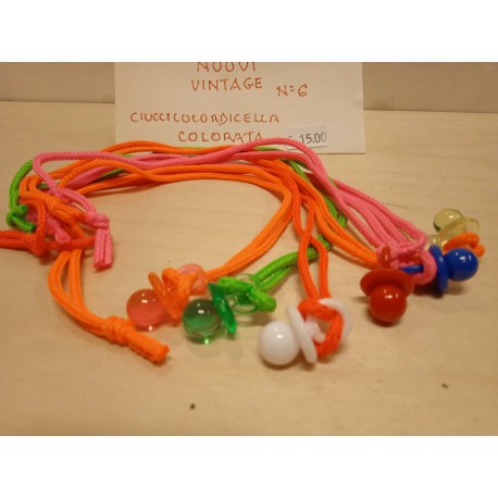 Ciucci ad anello con Cordicella N 6 colorati anni 90 Vintage