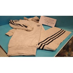 Tuta Completa  Grigia Adidas Mis 3 Cotone Etichetta Originale '70-80 Vintage