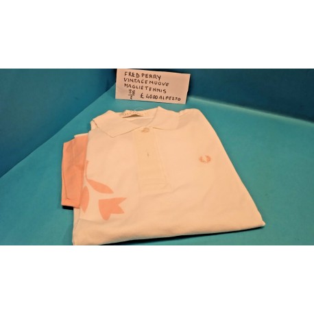 Maglia Tennis Cotone Donna TG.38 Adidas '70-80 Vintage Nuovo