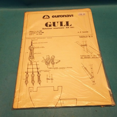 Gull Schooner Americano Art 7002 disegni Costruttivi Modellismo Navale Euronavi