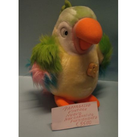 Pappagallo in Peluches Non Funzionante Vintage Nuovo