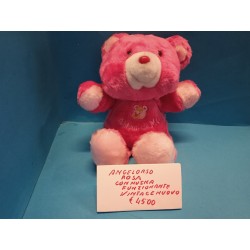 Orso Angelo Rosa color fuxia con Musica funzionante senza scatola Nuovo Vintage