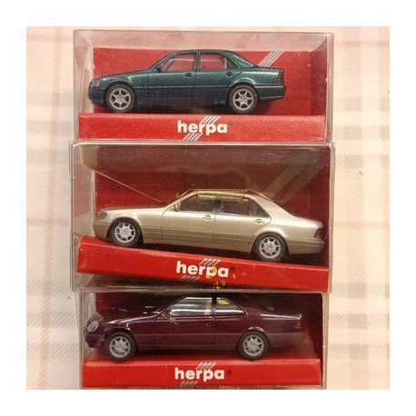 MERCEDES MB - lotto 3 mod. - S600 + CKL Fac. + 600 SEC - 1/87 H0 - Herpa