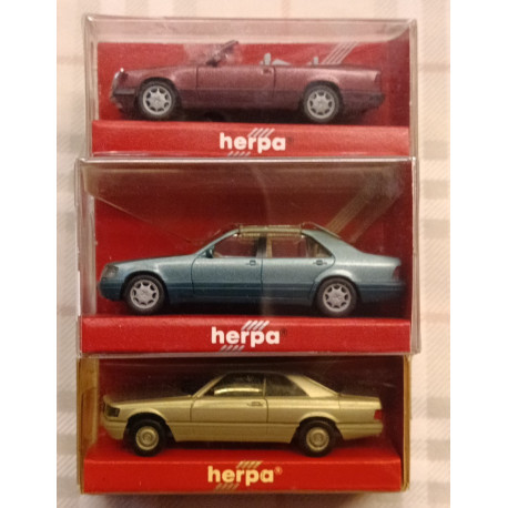 MERCEDES - MB 560 SEC - MB 300 CE CAB - MB S600 - lotto 3 mod. - 1/87 H0 - Herpa