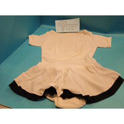 Body Pattinaggio Gonnellino Bianco / Nero TG 36 Elanca Ervy Vintage New