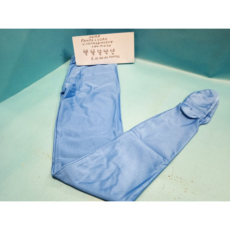Pantacalza-Leggings con piede Donna Lycra Lucido Surf Azzurro  Misura 48 Nuovo