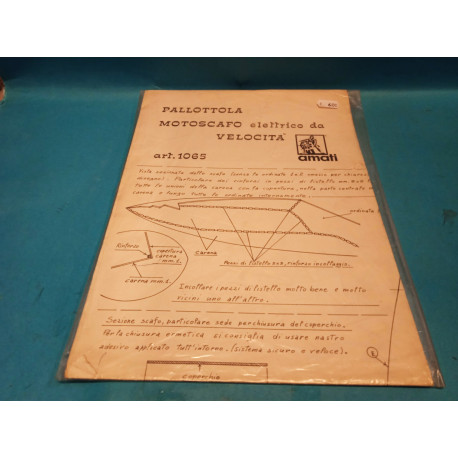 Pallottola Motoscafo Art 1065 disegni Costruttivi Modellismo Navale Amati Italy