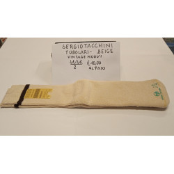 Tubolari di Spugna Acrilico Beige Tennis Sergio Tacchini 41-45 '70-80 Vintage