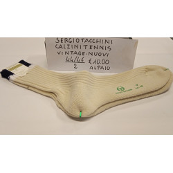 Calzini di Spugna Acrilico Beige Tennis Sergio Tacchini 44-46 '70-80 Vintage