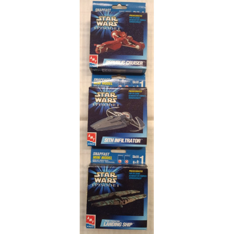 Star Wars Episodio 1 Mini Plastic Model Kit AMT ERTL Set 3 Astronavi