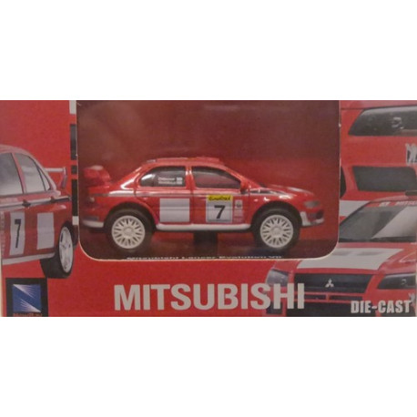 MITSUBISHI LANCER EVOLUTION EVO VII 7 with DISPLAY CASE NEW RAY 06397 (ca 1/72)